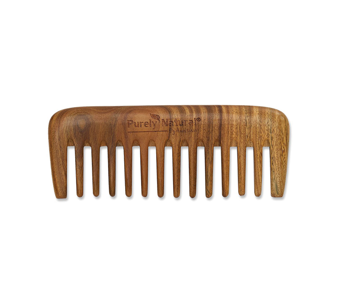 WOODEN WIDE TOOTHED COMB